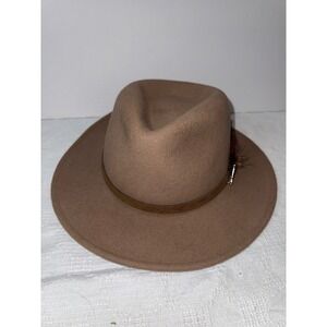 DPF Fedora Hat with Feather Accent‎ Mens Size Large